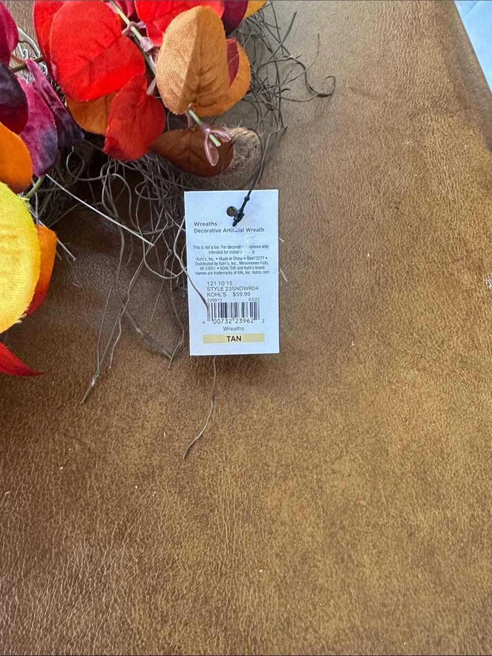 NWT Sonoma Goods For Life Fall Harvest Wreath 18-20”